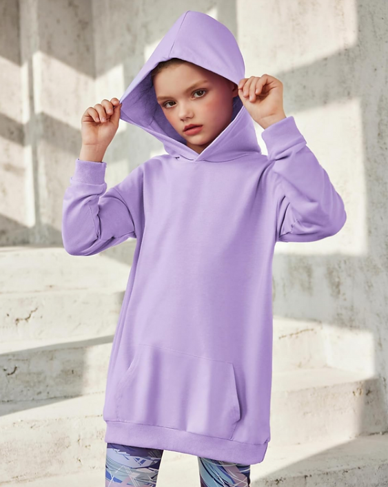Arshiner Girls Hoodies Kids Long Pullover Hooded Sweatshirt with Kangaroo Pocket