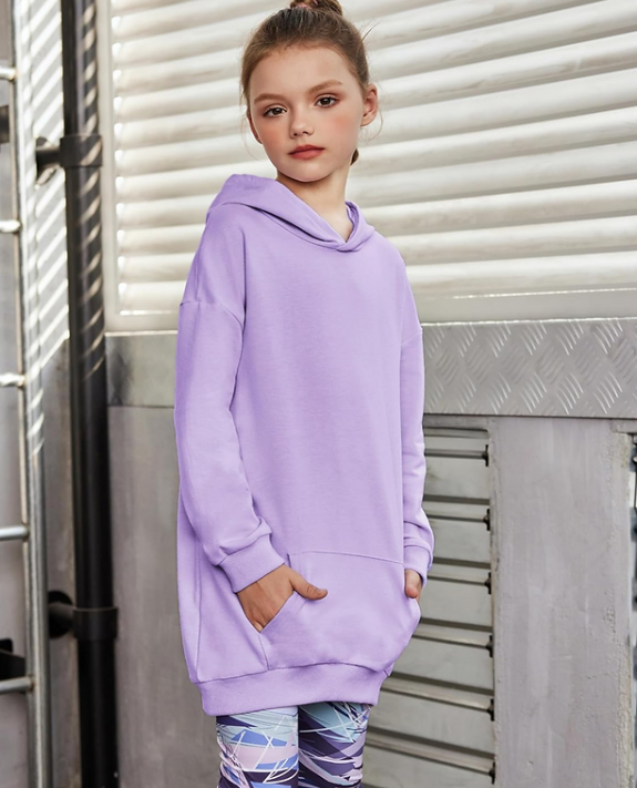 Arshiner Girls Hoodies Kids Long Pullover Hooded Sweatshirt with Kangaroo Pocket
