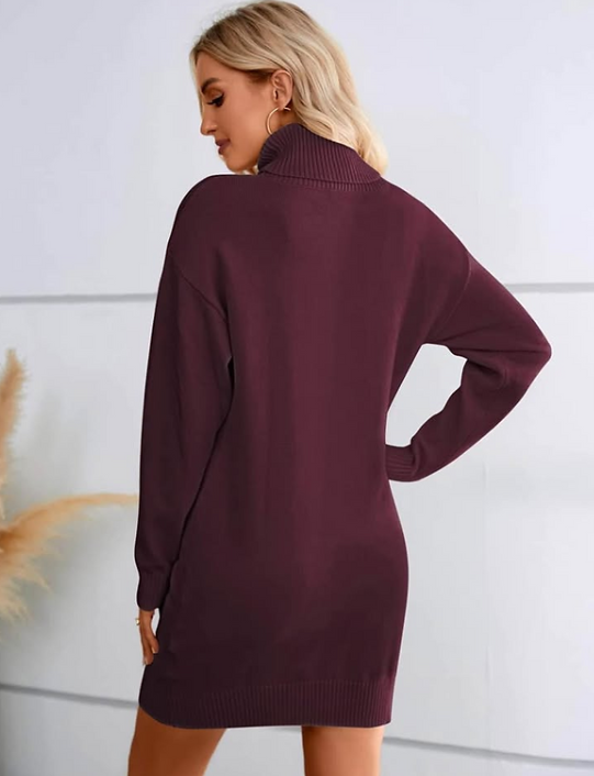 SENFURE Women Turtleneck Long Loose Oversized Casual Sweater