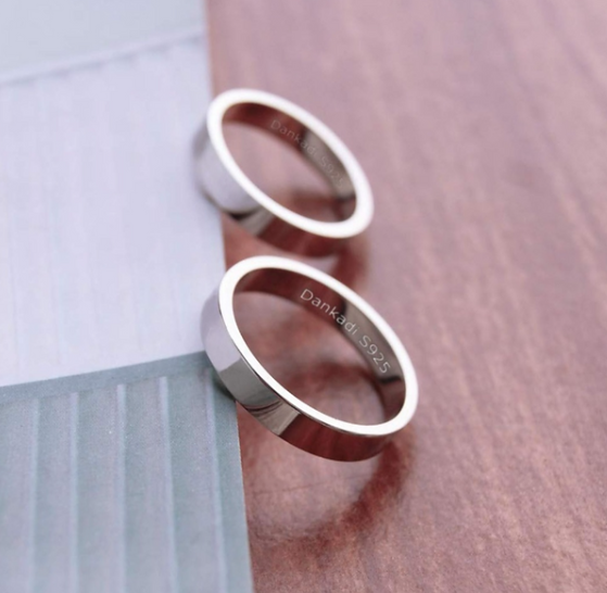 Dankadi Wedding Sterling 925 Silver Ring 3 mm
