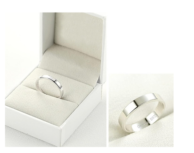Dankadi Wedding Sterling 925 Silver Ring 3 mm