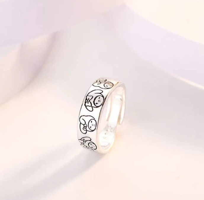 Hello Kitty Character Silver Plated Ring 7 mm