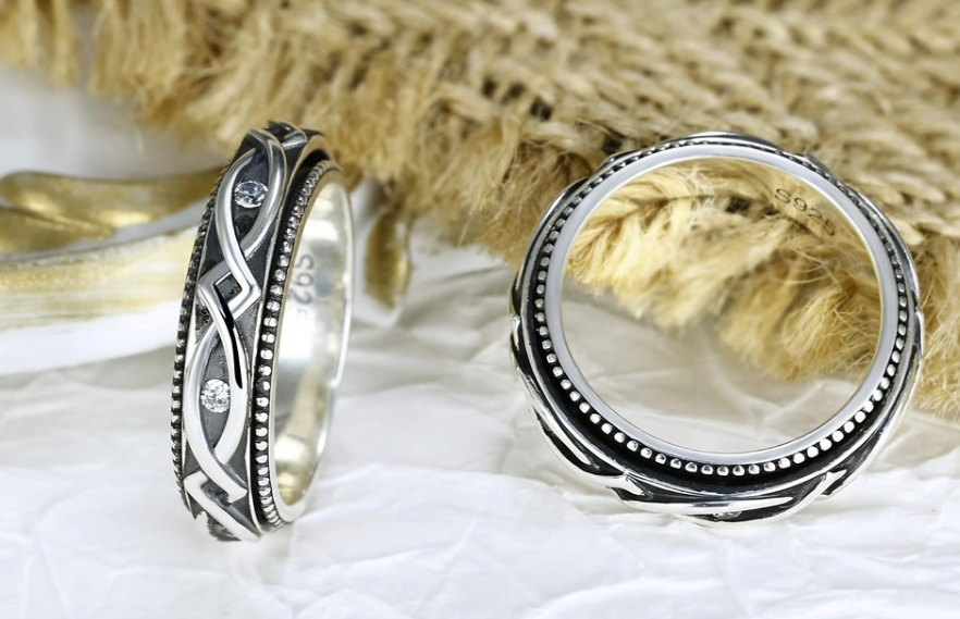Sterling Silver 925 Spinner Ring 5 mm