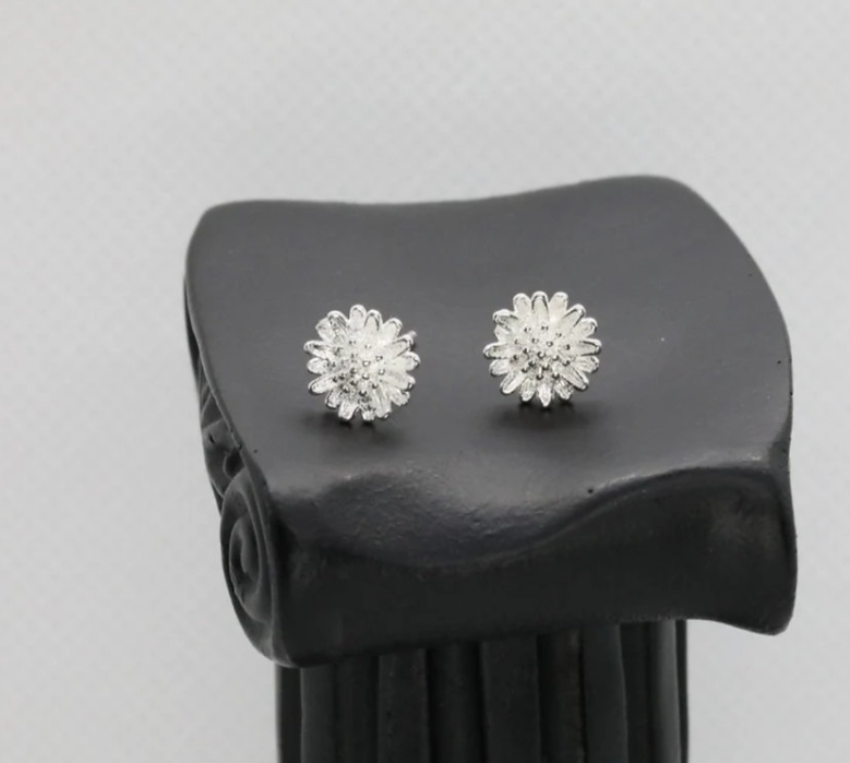 Sterling Silver Stud Flower Earrings
