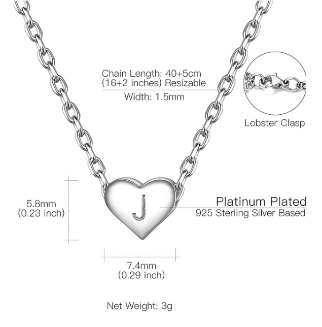 Sterling 925 Silver Chain "G" Pendant Necklace 1.2 mm
