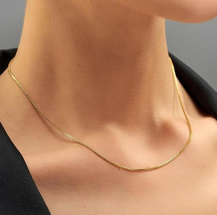 18K Gold Plated Sterling Silver Chain 1 mm