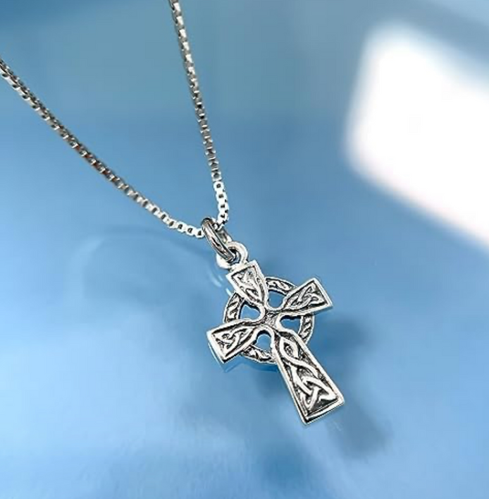 Sterling 925 Silver Keltic Cross Pendant 1 mm
