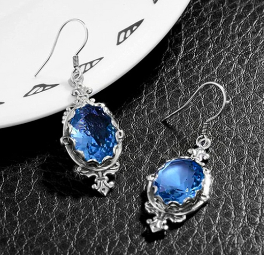 Vintage Blue Sapphire Dangle Earrings