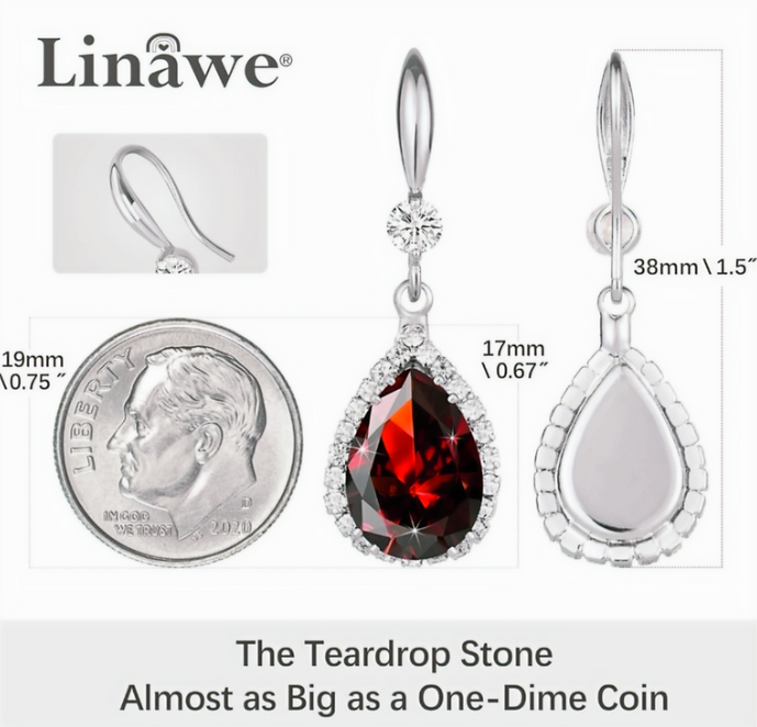 Crystal Teardrop Dangle Drop Earrings