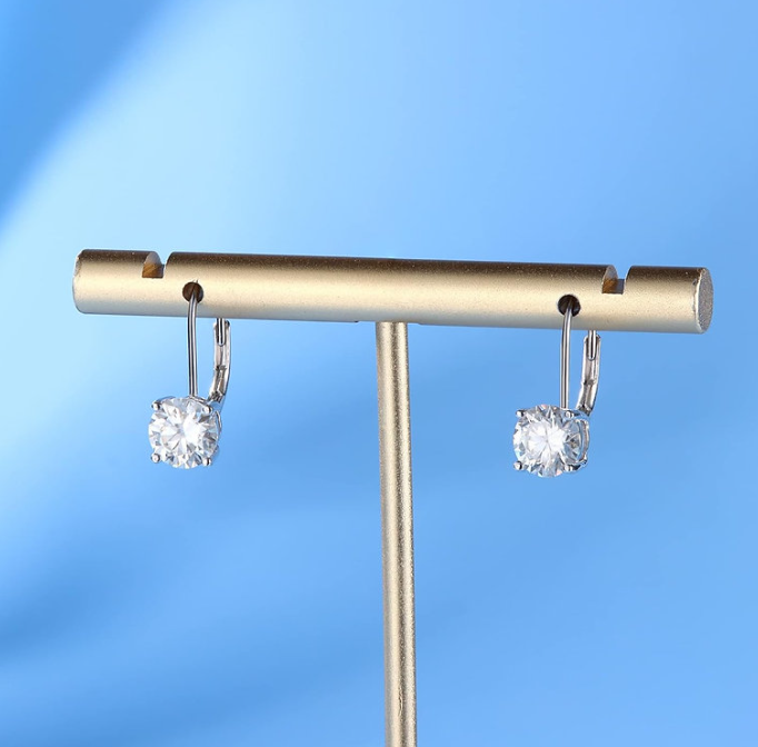 Leverback Solitaire Earrings