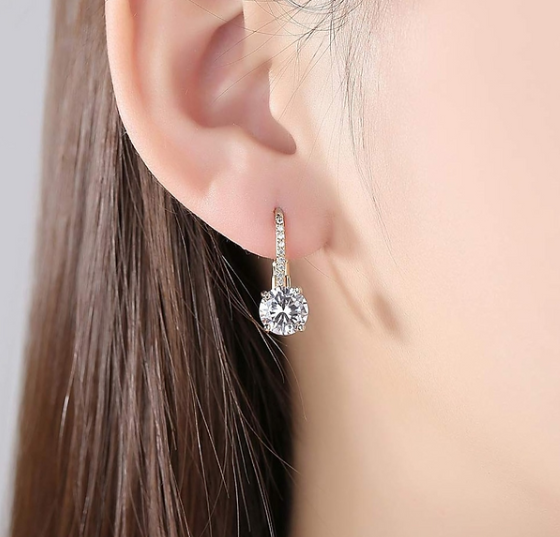 Sterling Silver Leverback Drop Earrings