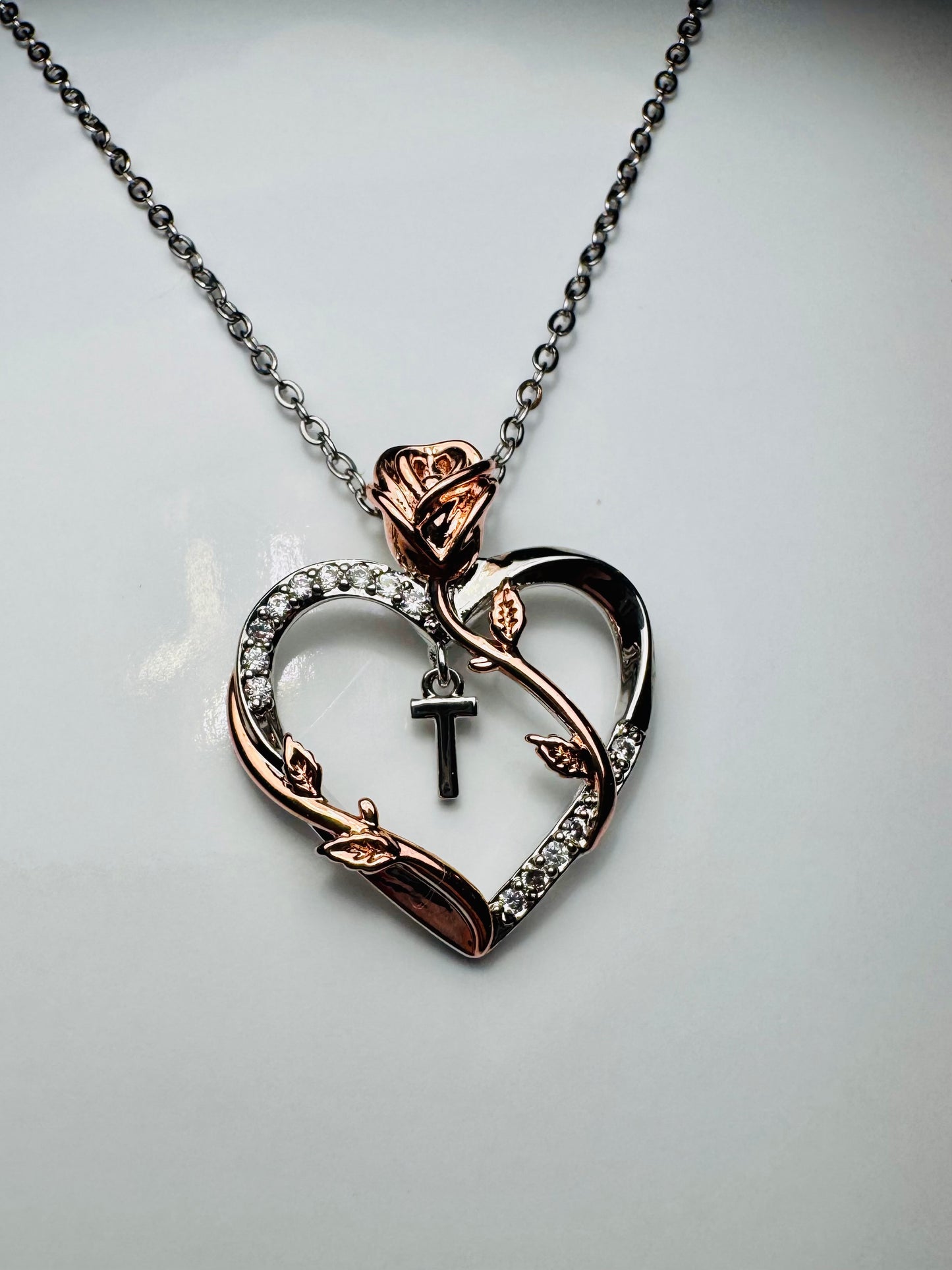 Heart Rose Necklace