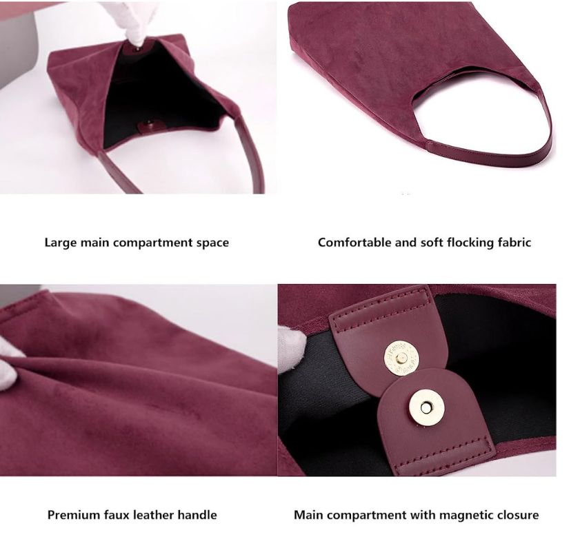 Luxurious Suede Bag for Women, Hobo Tote Bags– Stylish & Durable Leather Handbag