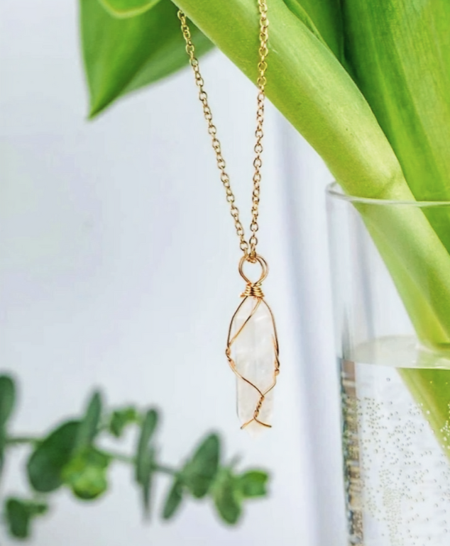 Clear Quarts Crystal Necklace