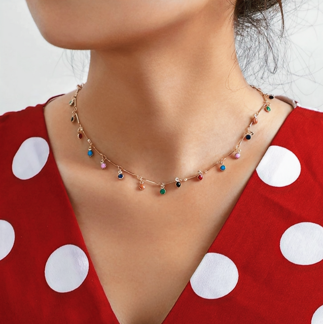 Bead Crystal Pendant Necklace