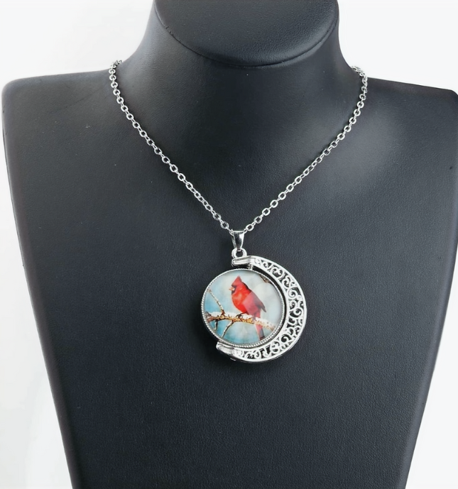 Cardinal Bird Pendant Necklace