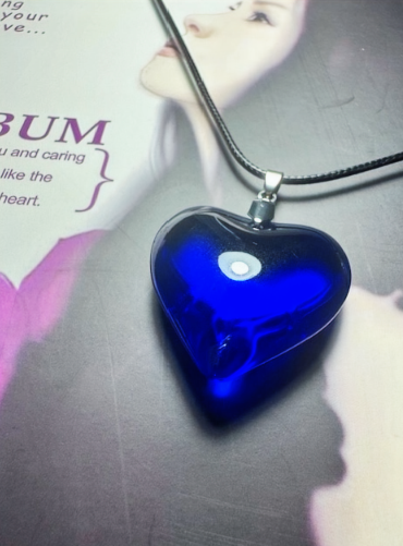 Chunky Glass Puffy Heart Necklace