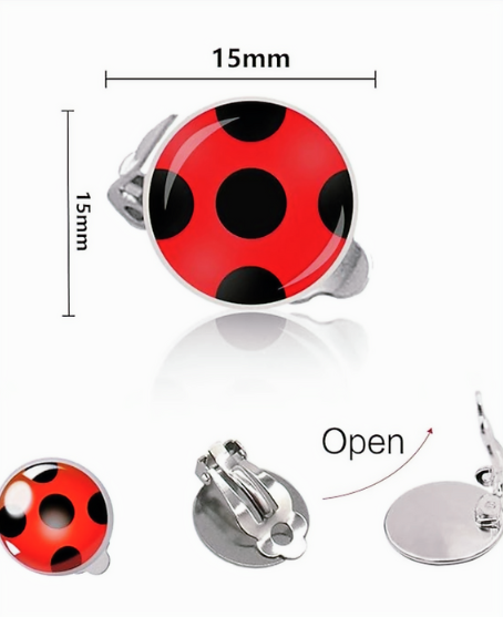 Ladybug Clip On Earrings