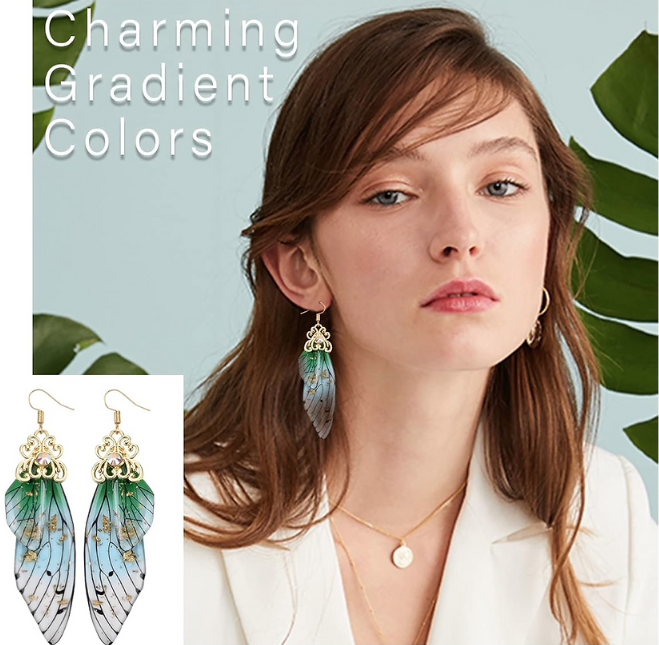 Cicada Wings Drop Earrings