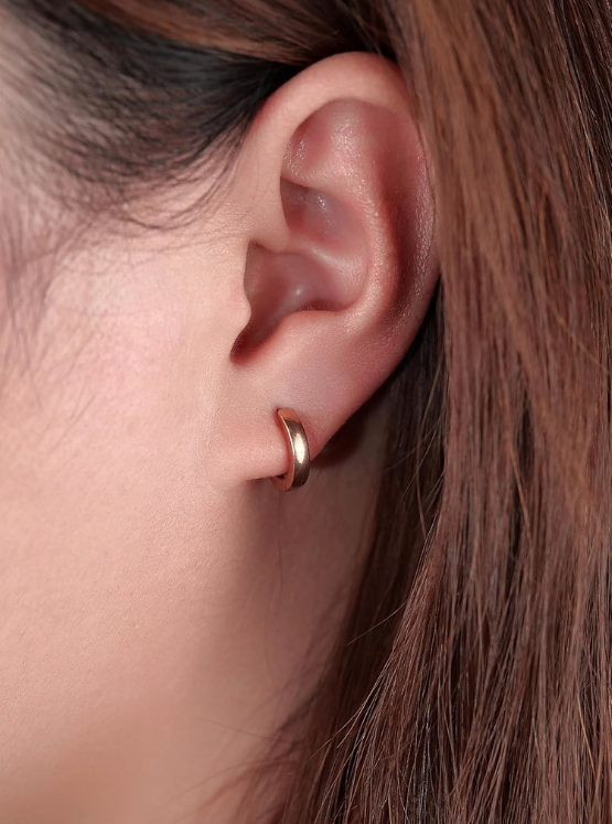 14K Gold Plated Sterling Silver Post Huggie Earrings