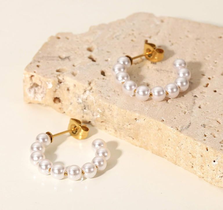 Pearl Hoop Earrings