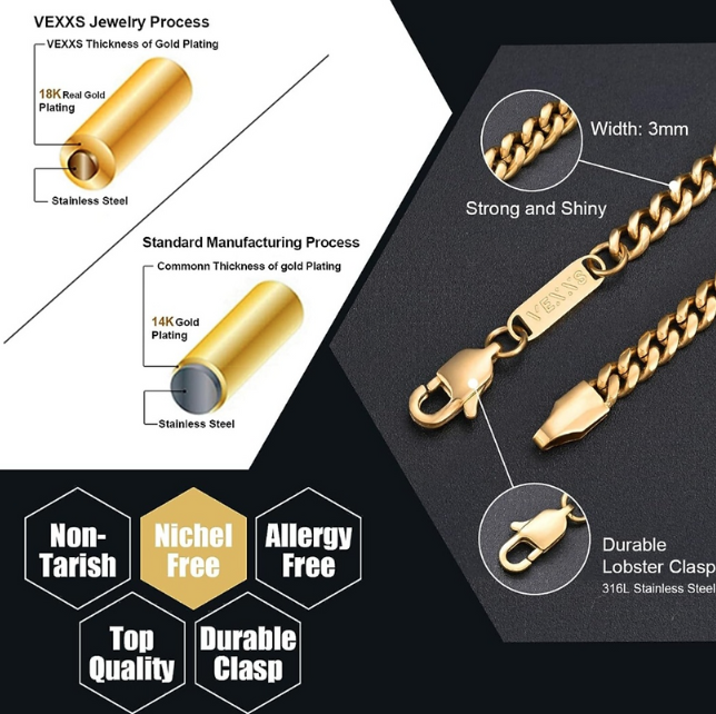 VEXXS Stainless Steel Chain 4 mm