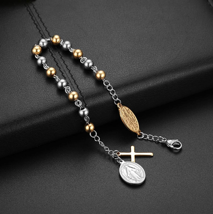 Rosary Stainless Steel Bracelet