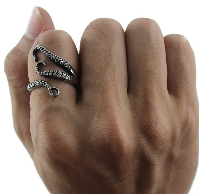 Vintage Stainless Steel Octopus Ring