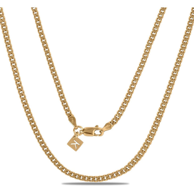 Minimalist Gold Over Sterling Silver Cuban Chain – 3mm Elegant Necklace