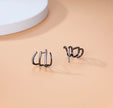 Modern Silver Claw Earrings with CZ – Minimalist 925 Sterling Silver