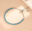 Elegant Blue CZ Round Cut Tennis Bracelet – Anti-Tarnish Protection