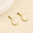 Edgy Sparkling Snake Stud Earrings – Gold Plated