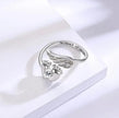 Angel Wings Heart Ring – Perfect 14K White Gold Plated Newborn Gift for Mom