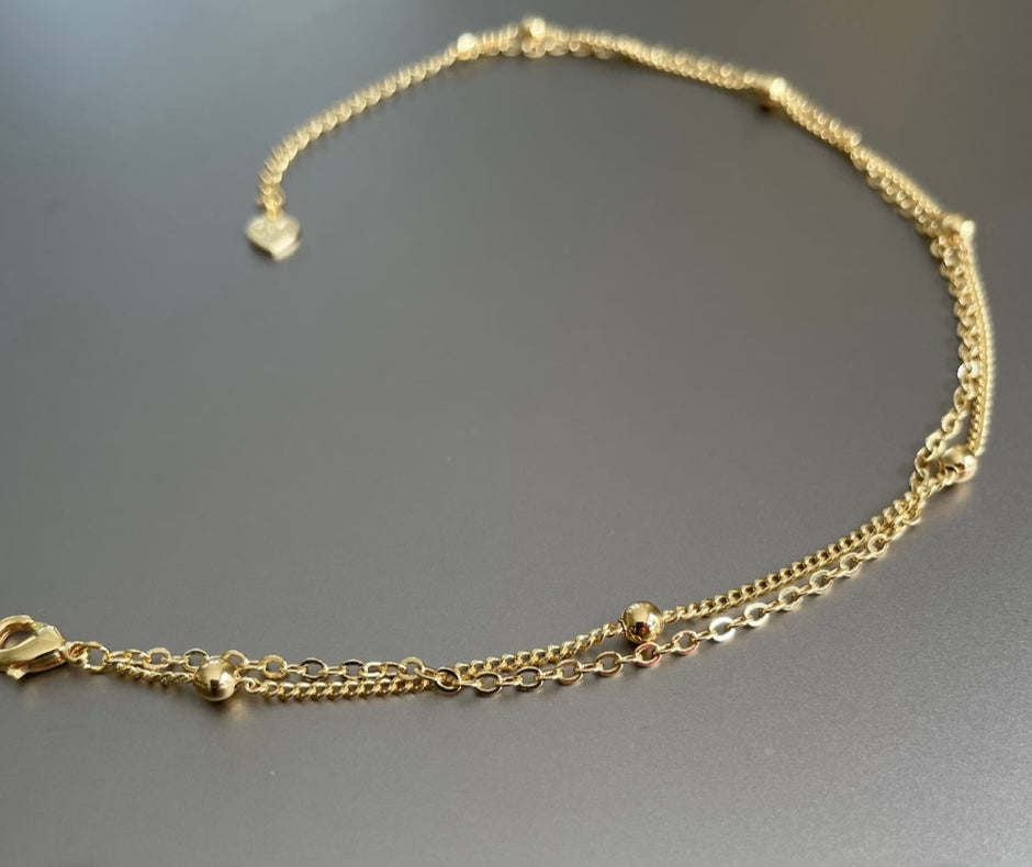 Minimalist Gold Double Chain Bracelet – Adjustable Everyday Wrist Accessory