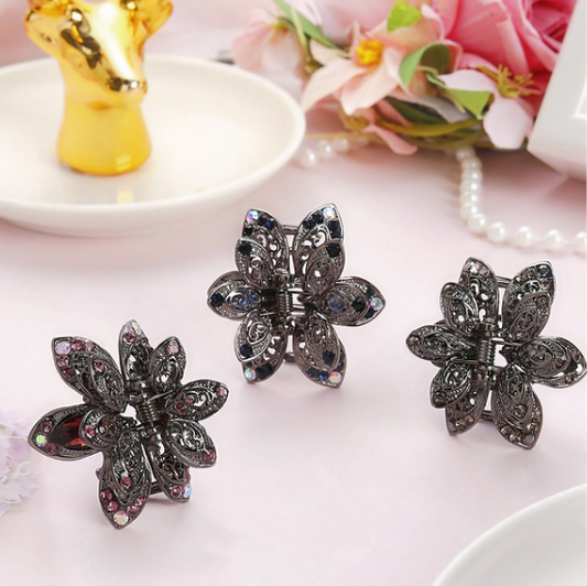 Set Of 3 Crystal Rhinestone Claw Hair Clips