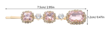 Elegant Pearl & Pink Crystal Hair Clip Set