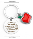 Heart & Apple Pendant Keychain - Thoughtful Gift