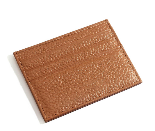 Serga Genuine Leather Card Case (Cognac Peebble )
