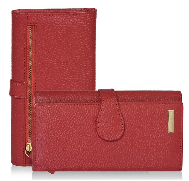 Classic Red Italian Leather Women’s Wallet