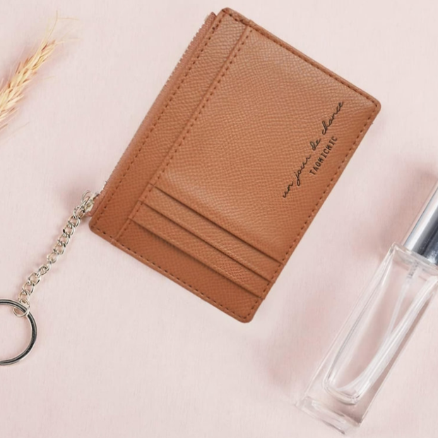 Small Zipper Wallet With Keychain