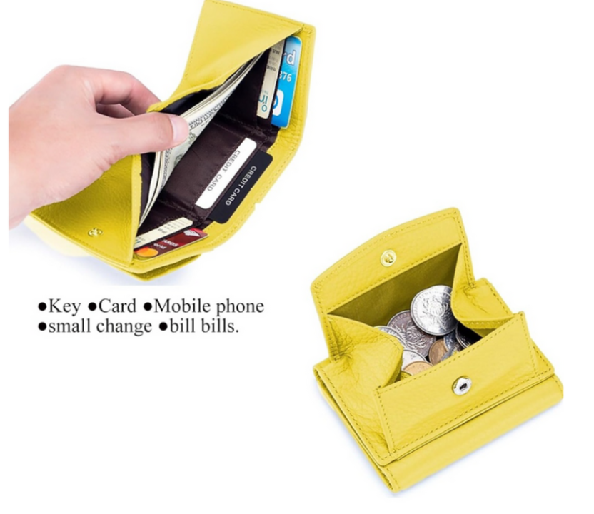 Fashionable Faux Leather Compact Wallet – RFID Blocking