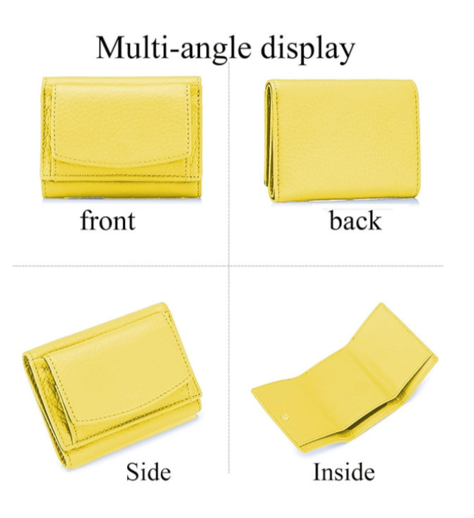 Fashionable Faux Leather Compact Wallet – RFID Blocking