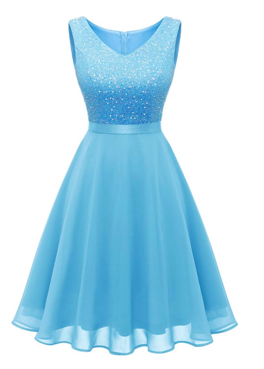 Dressystar Sequin Sparkly Dress V Neck