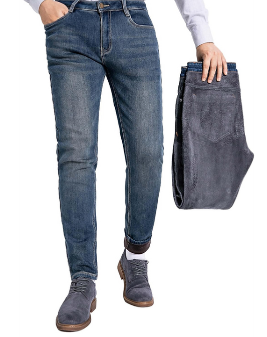 Zhorefine Mens Super Soft Fleece Jeans
