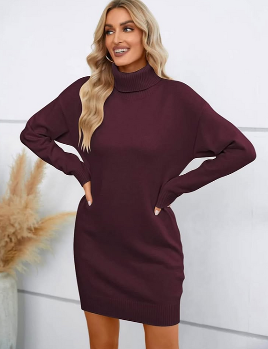 SENFURE Women Turtleneck Long Loose Oversized Casual Sweater