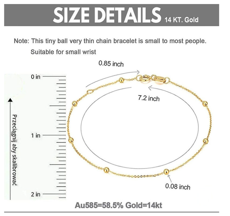 14K Gold Chain Bracelet 7 Inch – Premium Fine Jewelry for Women