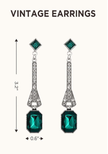 Vintage Emerald Green Art Deco Drop Earrings