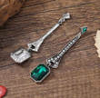 Vintage Emerald Green Art Deco Drop Earrings