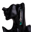 Vintage Emerald Green Art Deco Drop Earrings