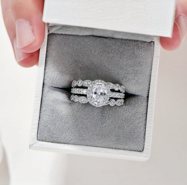 Classic 2.5 ctw Bridal Ring Set – Sparkling 925 Sterling Silver